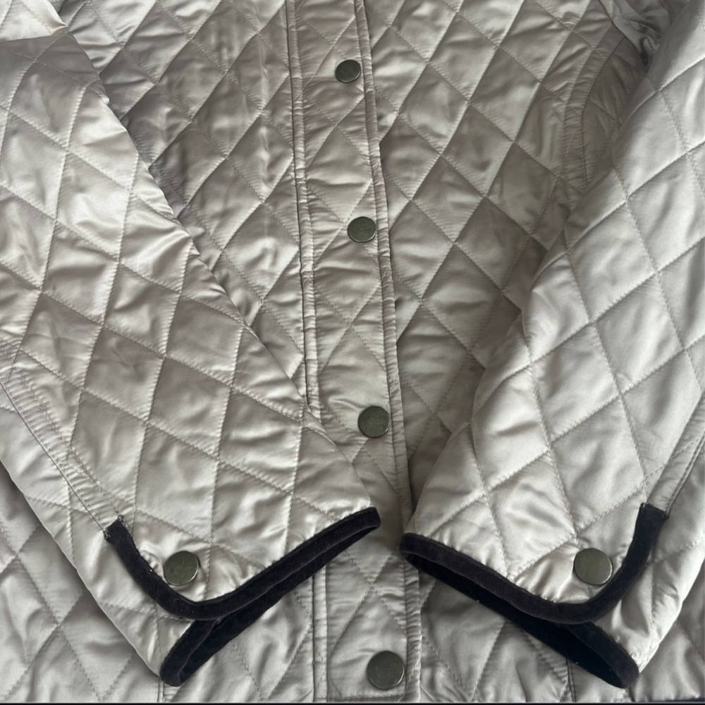 Charter Club Gold Quilted Puffer Jacket | Faux Fur Collar - Picture 8 of 11